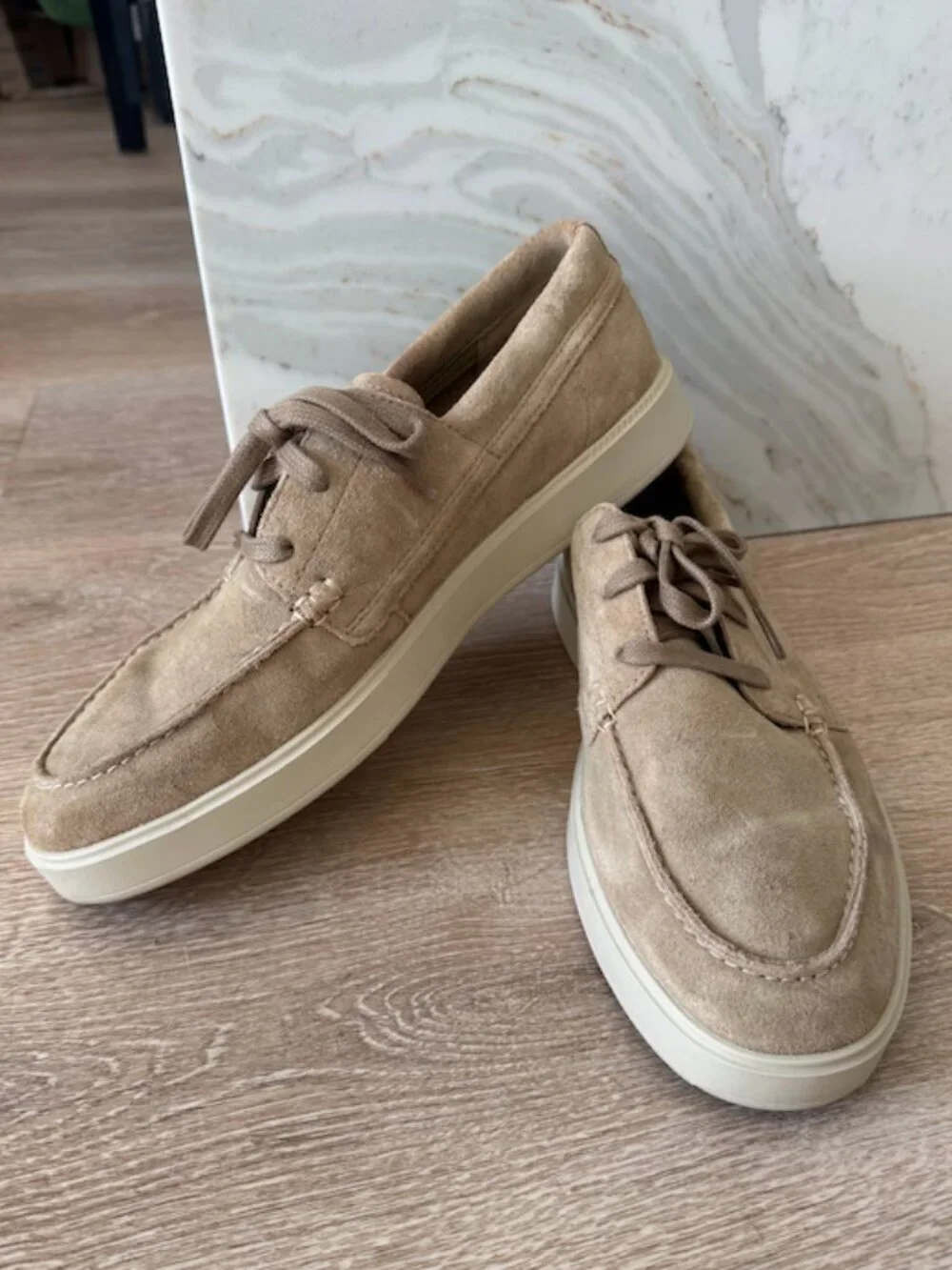Clarks Dark Sand Suede Boat Shoes in Size 10
